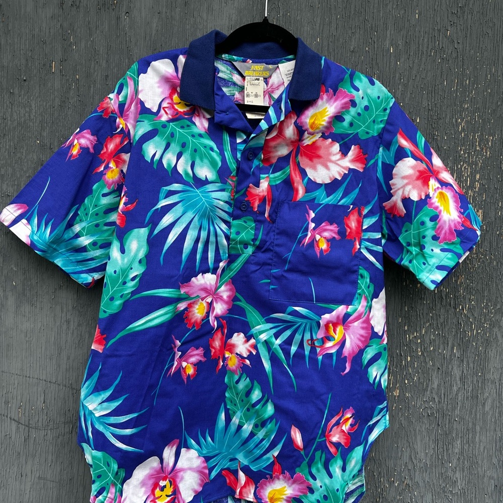 Vintage Fast Breakers Blue Floral Shirt